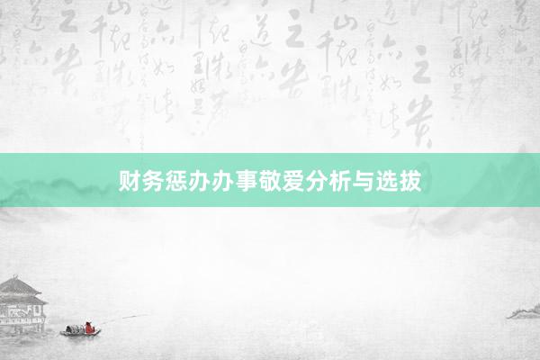 财务惩办办事敬爱分析与选拔
